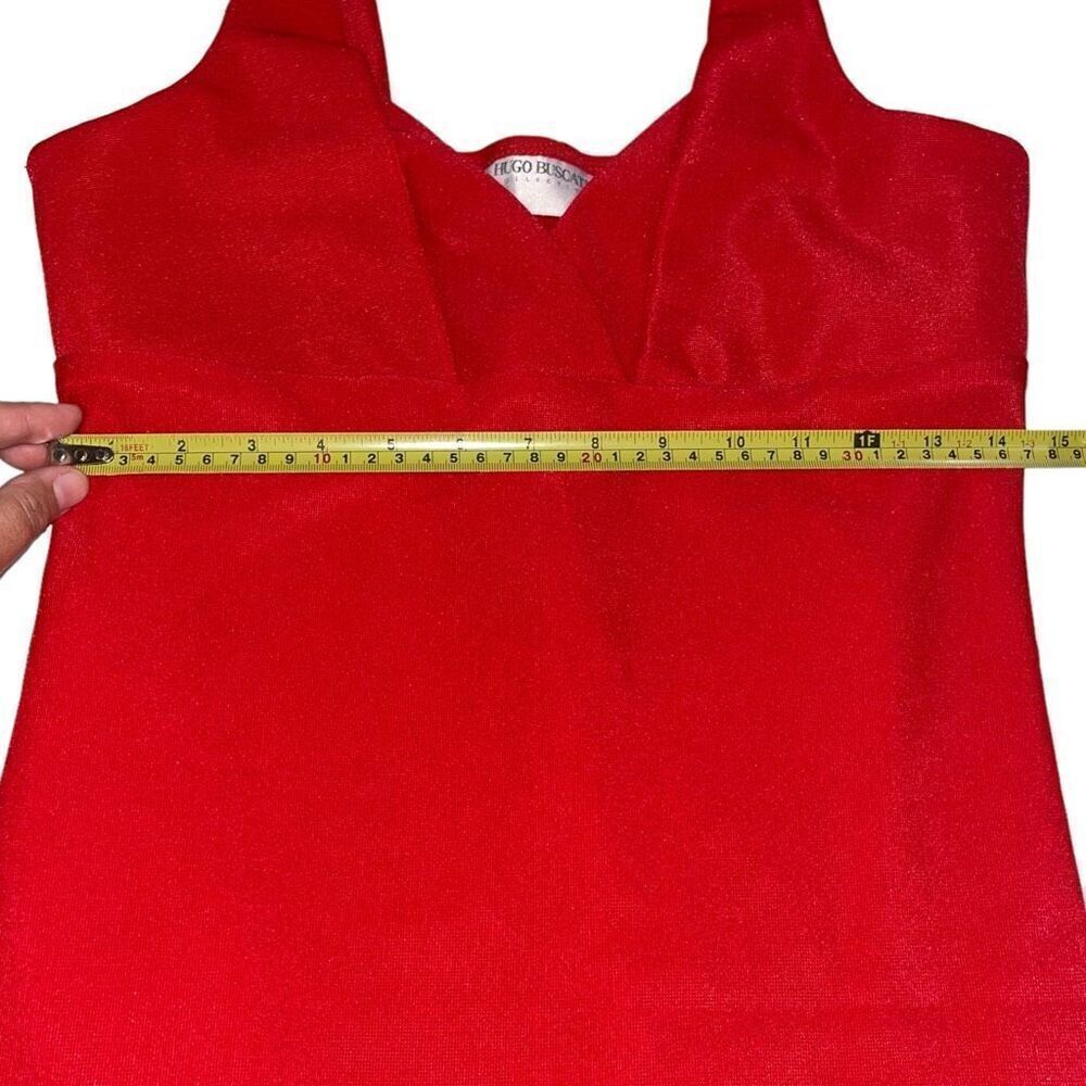 Hugo Buscati Collection Red Form-fitting Cocktail Dress - Size Medium - Picture 8 of 9